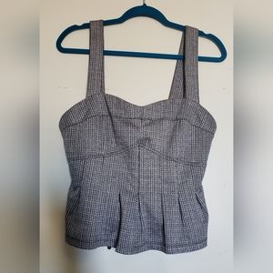 SO Cropped Plaid Zip Up Tank Top - Size XL